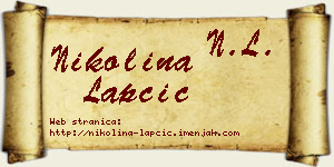 Nikolina Lapčić vizit kartica